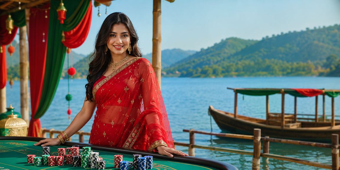 রাঙামাটিতে শাড়ি পরিহিতা নারী লটারি বিনোদন উপভোগ করছেন